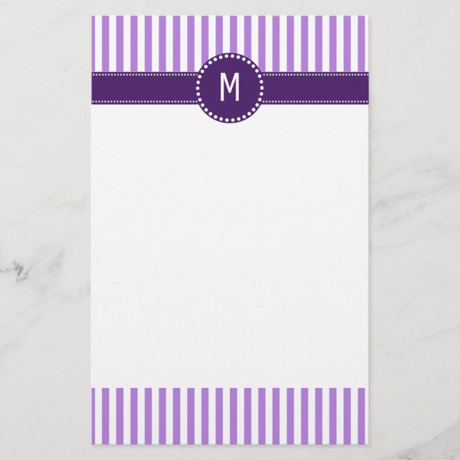 Papeterie Motif trié monogramme Lavande (Devant)