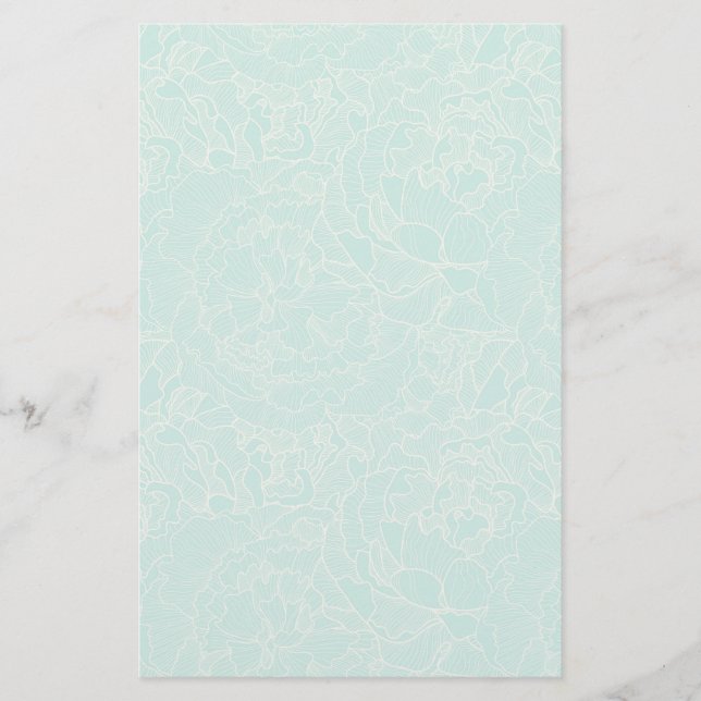 Papeterie Motif Turquoise Peony (Devant)