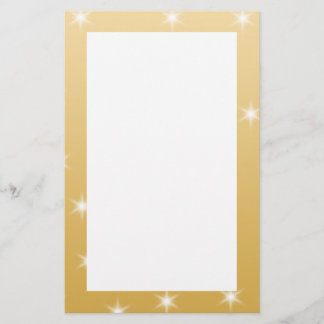 Papeterie Motif White and Gold Color Star