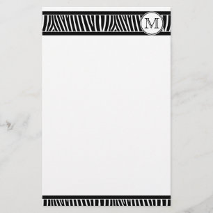 Papeterie Motif Zèbre Noir Blanc Papier à lettres