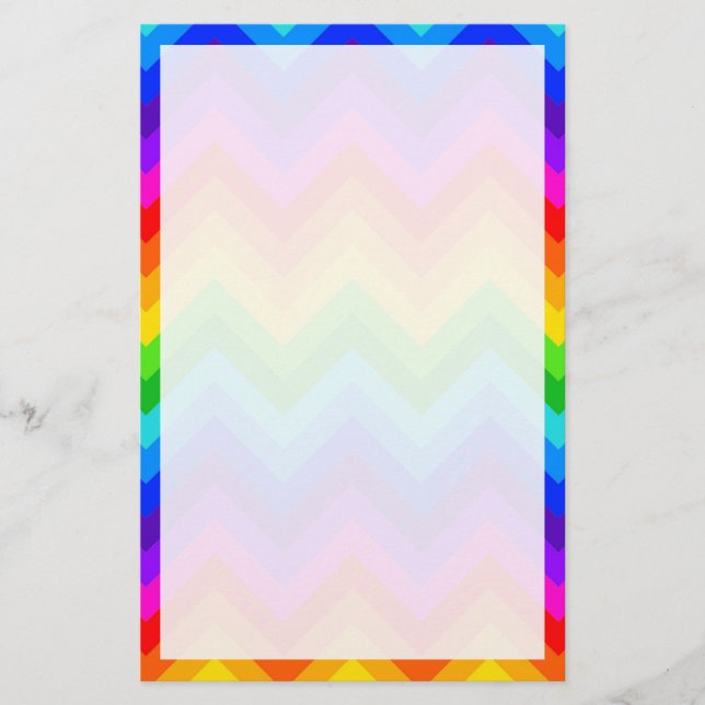 Papeterie Motif ZigZag Chevron Large #2 Couleurs de l'Arc-en (Devant)