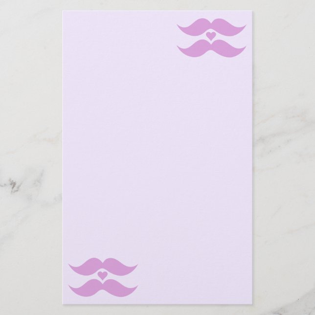 Papeterie Moustaches roses sur mesure stationnaire (Devant)
