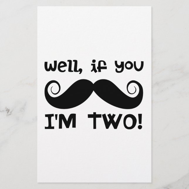 Papeterie Mustache du 2e anniversaire (Devant)