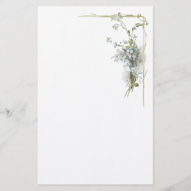 Papeterie Myosotis des marais bleus et roses (Devant)