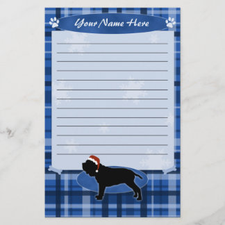 Papeterie napolitaine de mastiff de Noël bleu