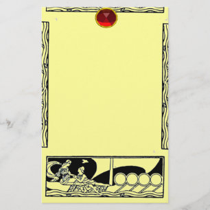 Papeterie NAVIRE ANTIQUE ET AMANTS Rubis Noir Jaune