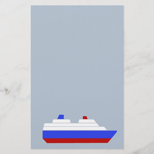 Papeterie navire de mer rouge et bleu (Devant)