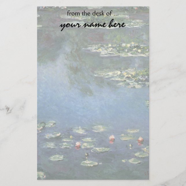 Papeterie Nénuphars par Claude Monet, fleurs vintages (Devant)