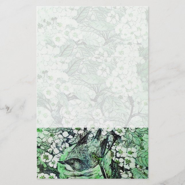 Papeterie NID D'OISEAU, vert blanc (Devant)