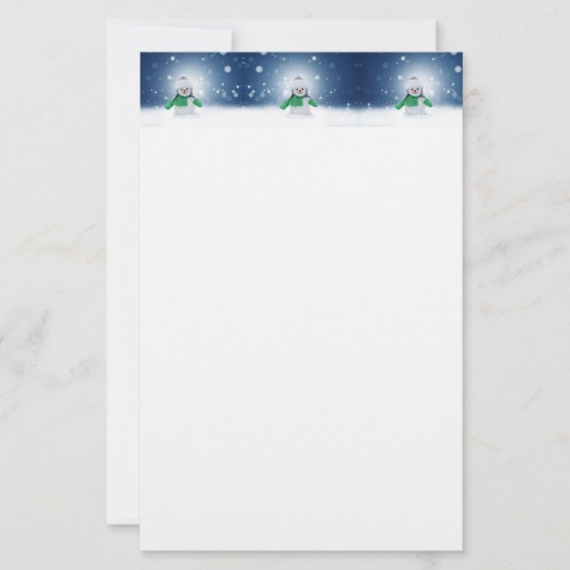 Papeterie Noël bonhomme de neige SlipperyJoe foulard vert m (Devant)