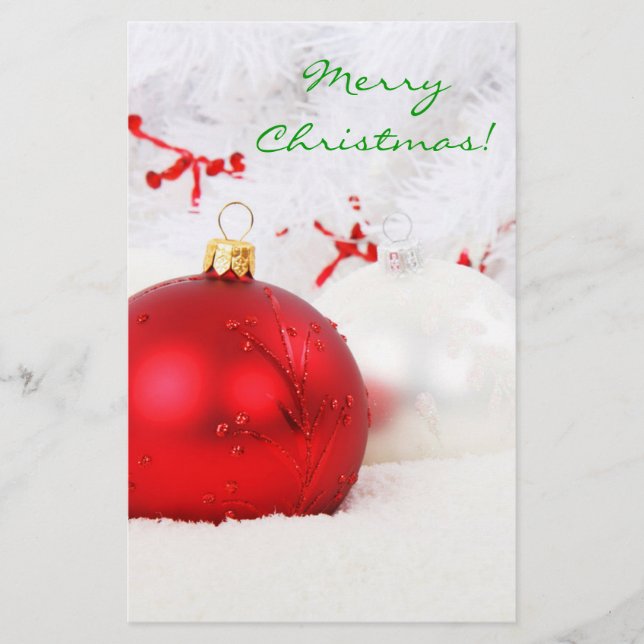Papeterie Noël Rouge et blanc Joyeux Noël I (Devant)
