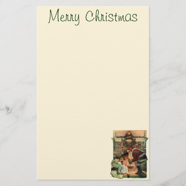 Papeterie Noël Vintage, Père Noël Victorien Enfants (Devant)