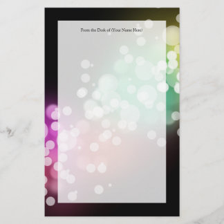 Papeterie Noir avec couleurs Bokeh Lights Design