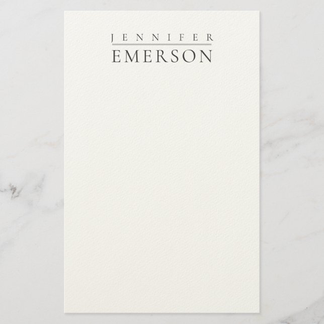 Papeterie Noir blanc minimaliste moderne simple  (Devant)