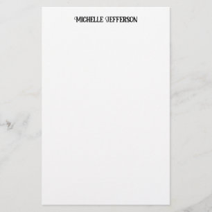 Papeterie Noir & Blanc minimaliste Plat Classique