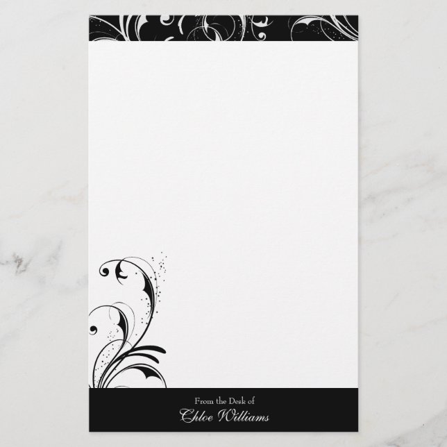 Papeterie Noir et blanc Élégant (Devant)