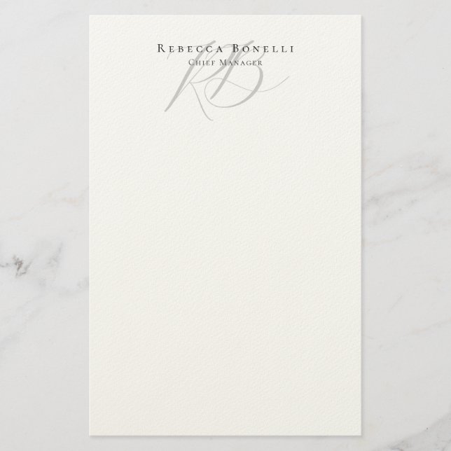 Papeterie Nom de profil exclusif et unique avec monogramme (Devant)