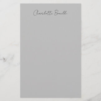 Papeterie Nom manuscrit minimaliste gris