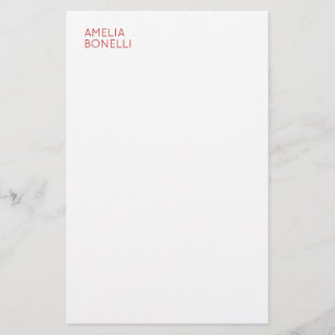 Papeterie Nom Moderne Minimaliste Professionnel Blanc