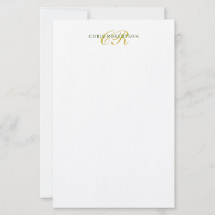 Papeterie Nom monogramme de calligraphie couleur or noir bla