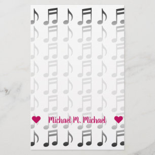 Papeterie Nom personnalisable; Grille de notes musicales