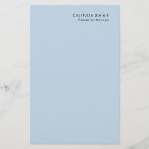 Papeterie Nom Professionnel Moderne Minimaliste Bleu