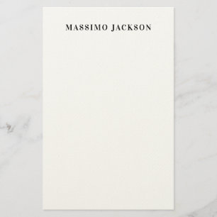 Papeterie Nom propre Décoratif Minimaliste Simple Noir Blanc