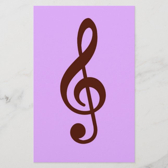 Papeterie Note musicale violette (Devant)