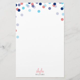 Papeterie NOTE PERSONNELLE mignon confetti clair marine cora