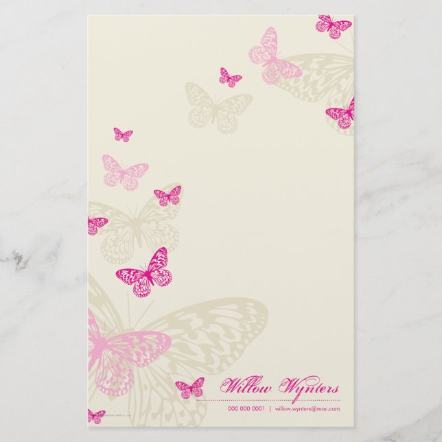 Papeterie NOTEPAPER PERSONNALISÉ :: papillons 4P (Devant)
