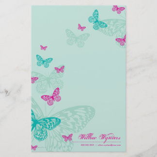 Papeterie NOTEPAPER PERSONNALISÉ :: papillons 5P