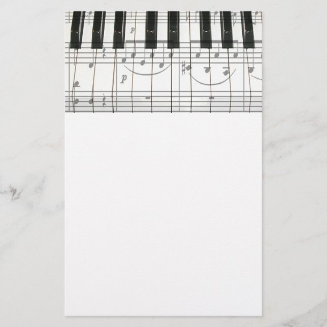 Papeterie Notes de clavier et de musique de piano (Devant)