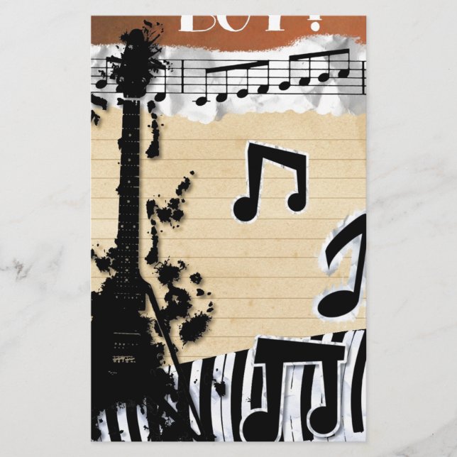 Papeterie notes de musique joyeuse guitare danse (Devant)
