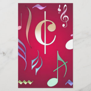 Papeterie Notes musicales de couleur