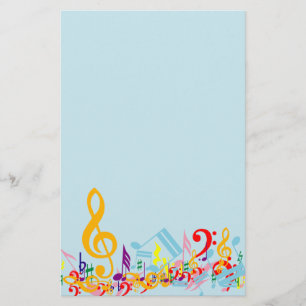 Papeterie Notes musicales de jumbled colorées