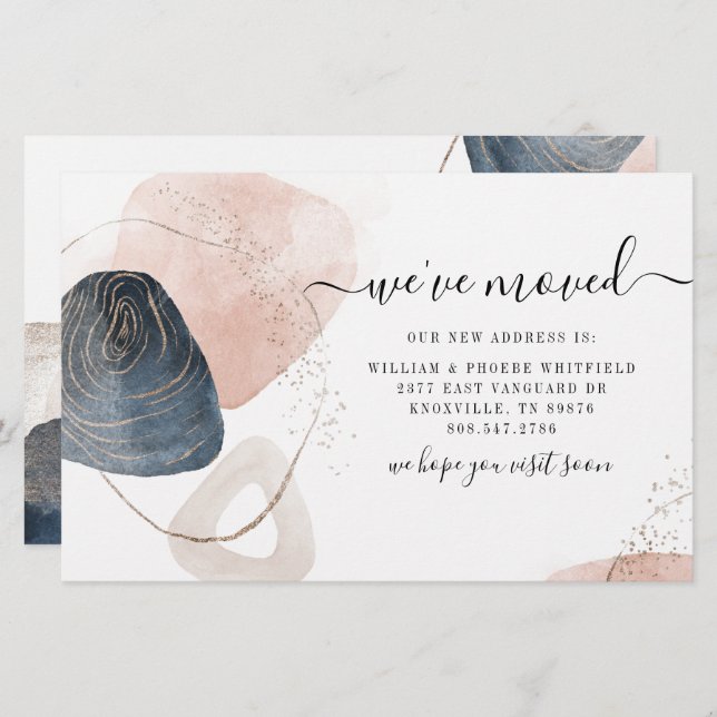 Papeterie Nous sommes passés à un nouveau Faire-part de dépl (Devant / Derrière)