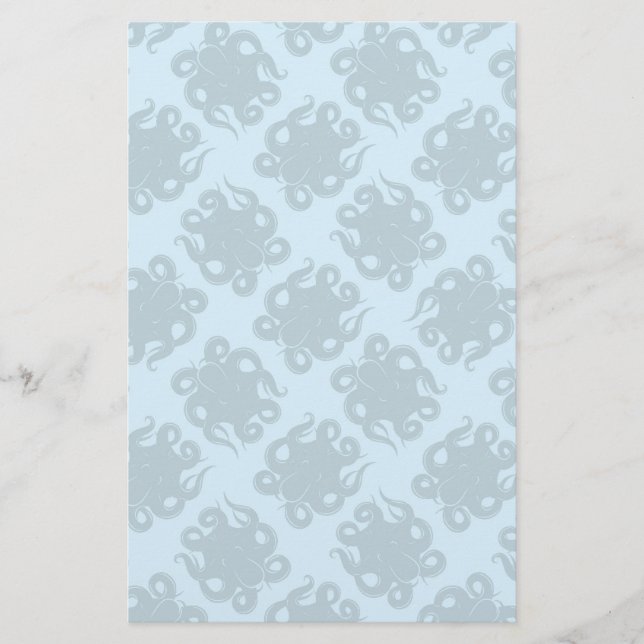 Papeterie Octopus sur Motif bleu (Devant)