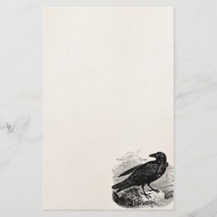 Papeterie Oiseaux personnalisés par corneille noire vintage