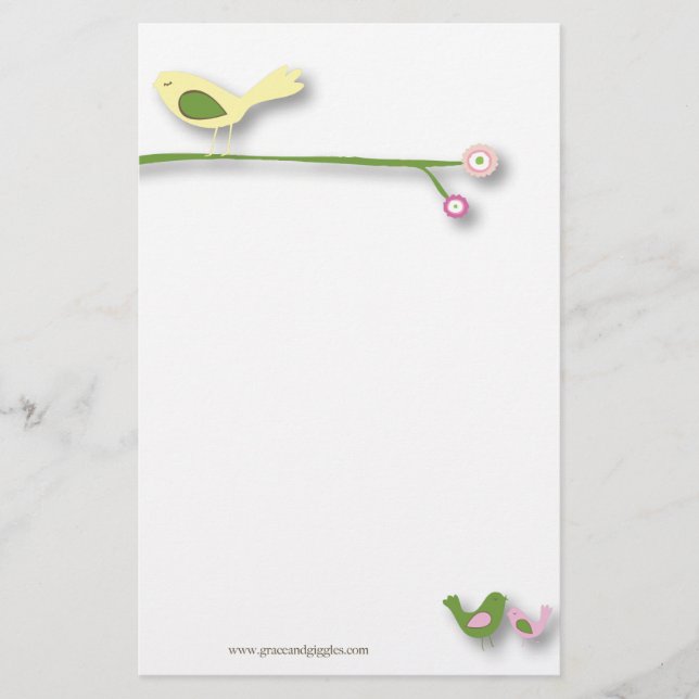 Papeterie oiseaux sur un coup de tête (Devant)