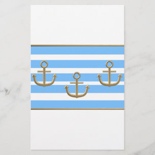 Papeterie or ancre bleu blanc arrière - plan