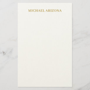 Papeterie Or & Blanc Minimaliste Simple Moderne