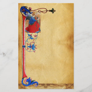 PAPETERIE OR PARCHEMIN FLEURISTE NOËL ANGE BLEU ROUGE