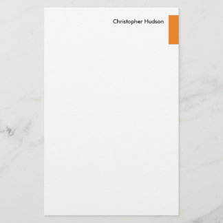 Papeterie Orange Blanc Simple Créatif Professionnel