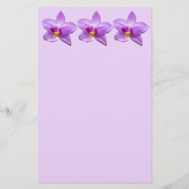 Papeterie Orchidée sauvage fleur tropicale violette (Devant)