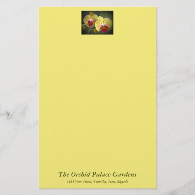 Papeterie Orchidées de teigne jaune - Phalaenopsis (Devant)