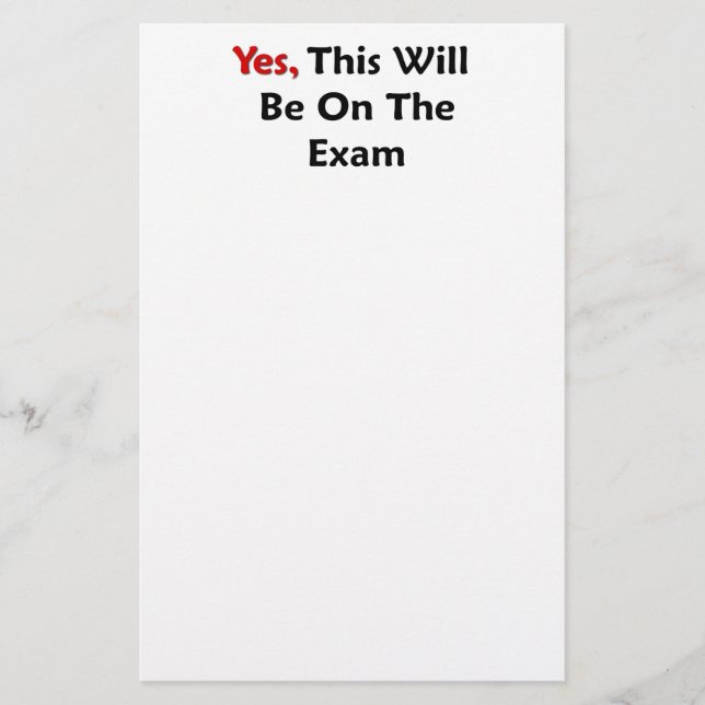 Papeterie Oui, ce sera sur l'examen (Devant)