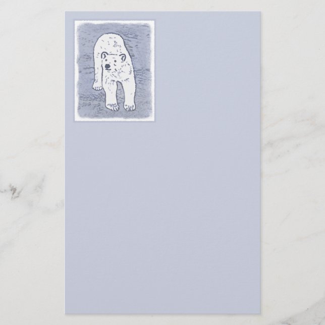 Papeterie Ours polaire sur la peinture sur glace - Art origi (Devant)
