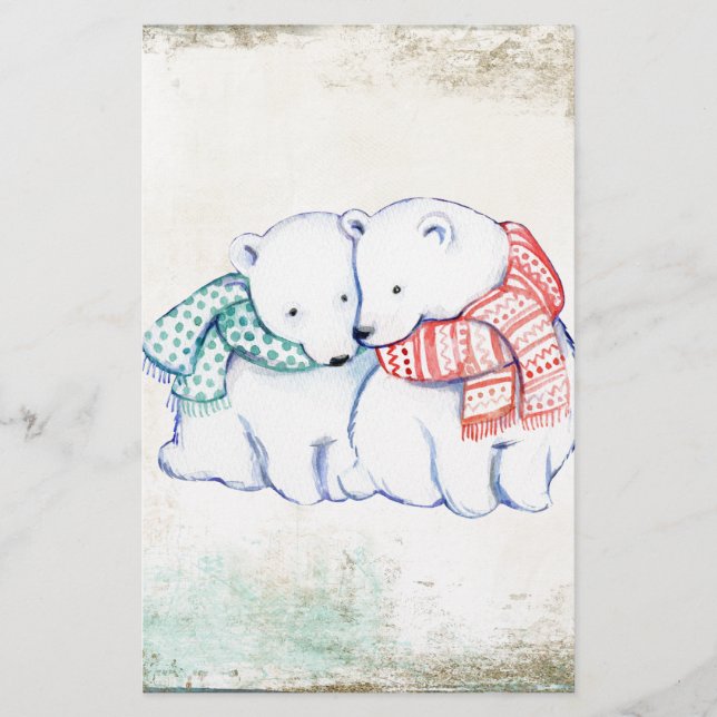 Papeterie Ours polaires Couple (Devant)