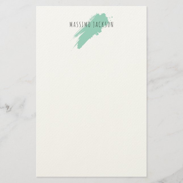 Papeterie Own Name Decorative Chic Plain Simple Blue White (Devant)