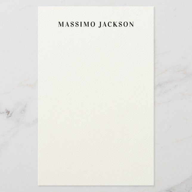 Papeterie Own Name Decorative Minimalist Plain Black White (Devant)
